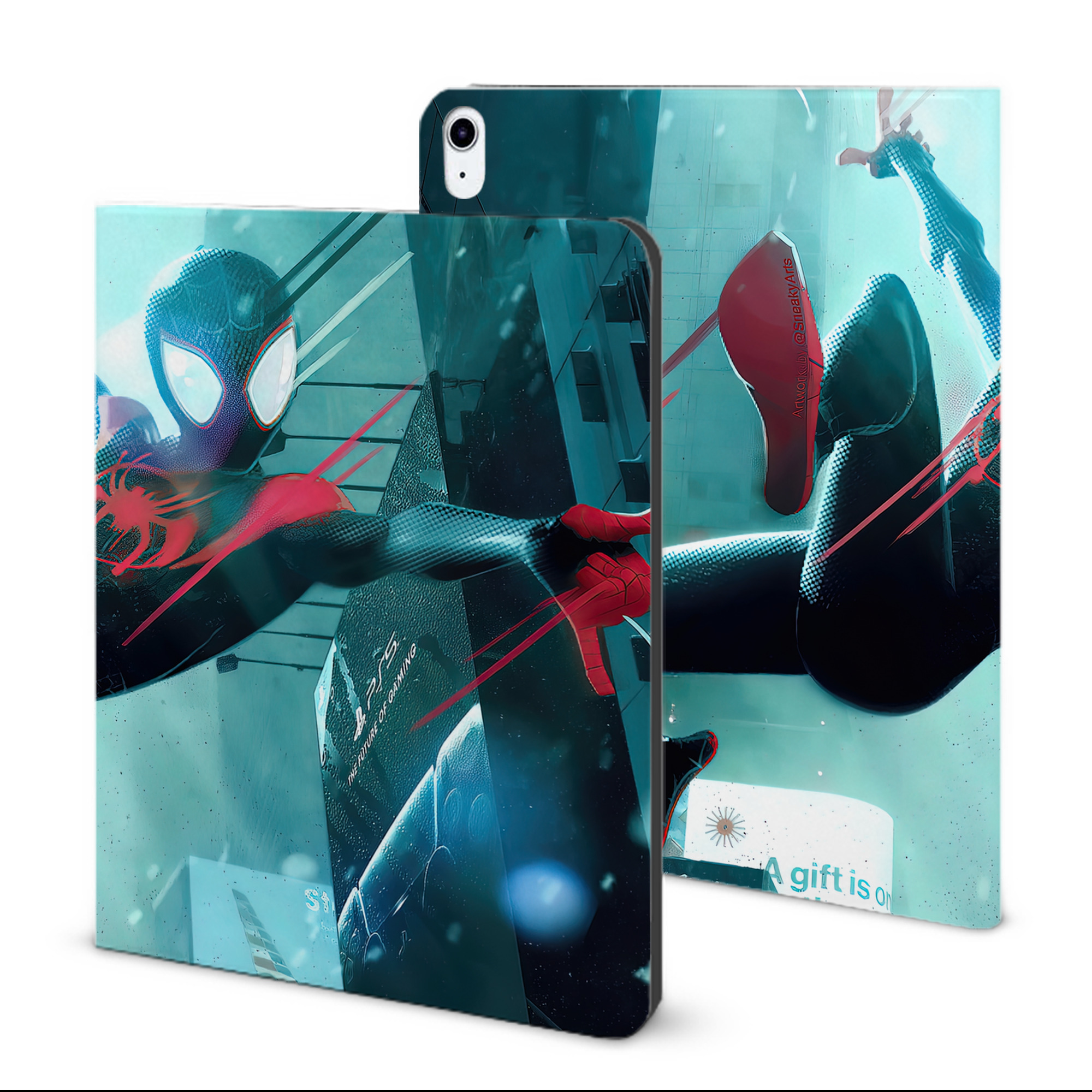 （画像用） Spider Man スパイダーマン IPad ケース ブック型 PUレザー TPU 耐衝撃 軽量 薄型 ペン収納なし 全面保護 IPad 各モデル対応